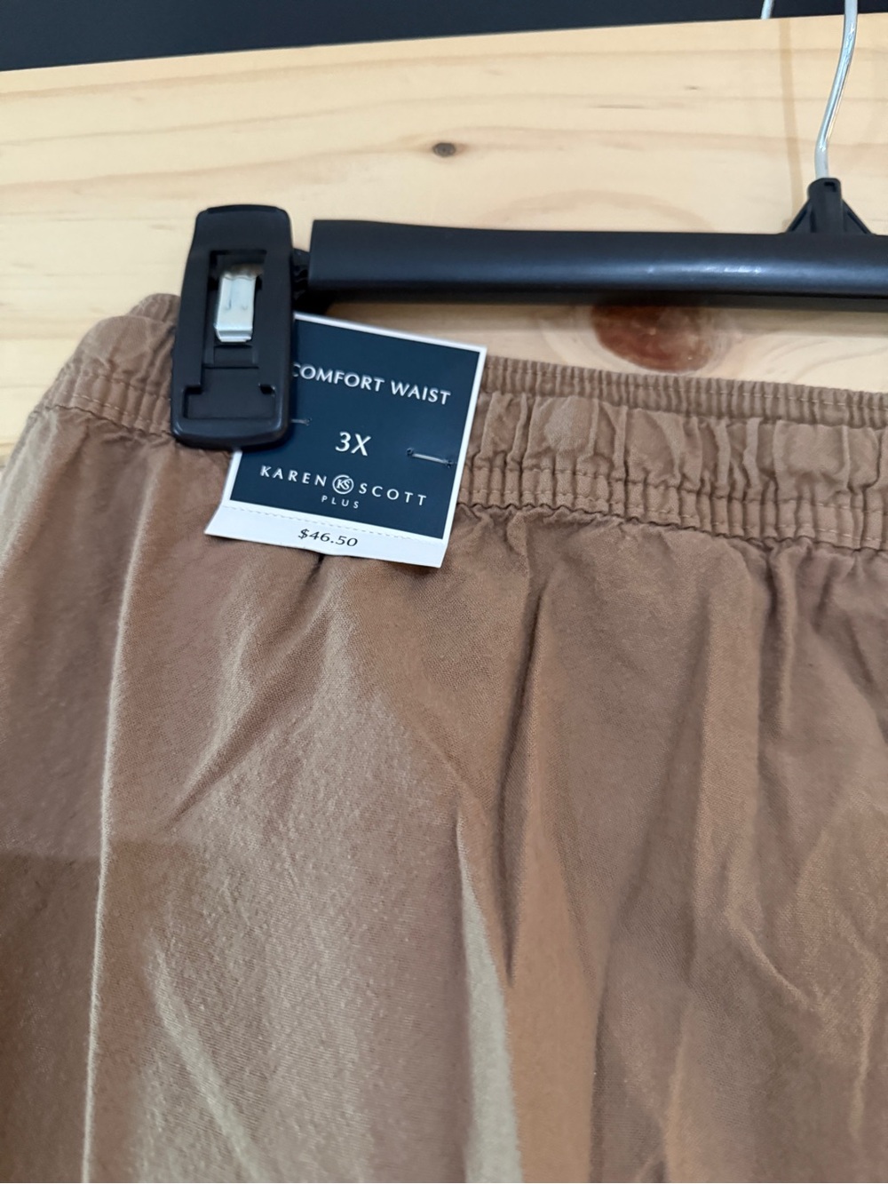 Karen Scott Portobello/ Tan Elastic Waist 3X plus capri - Picture 2 of 9